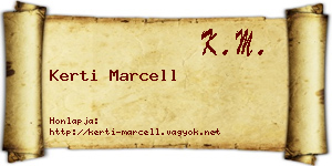 Kerti Marcell névjegykártya